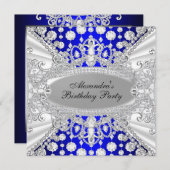 Joyau Royal Blue Diamond Invitation de fête d'anni (Devant / Derrière)
