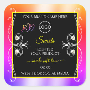 Joyaux colorés Rainbow Decor Logo Étiquette et noi