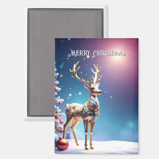 Joyaux de rennes Magnet de Noël (Recto/Verso)