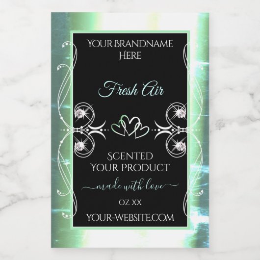 Joyaux Turquoise et noir brillant Étiquettes de pr (Étiquettes simples)