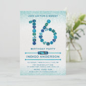 Joyaux Turquoises Sucré 16 invitations à la fête d (Debout devant)