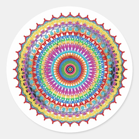 Joyburst mandala clipart ronde sticker (Voorkant)