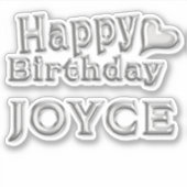 Joyce Happy Birthday Autocollants (Devant)