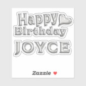 Joyce Happy Birthday silver Aufkleber Sticker (Vel)
