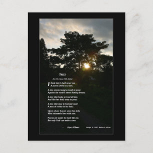 Joyce Kilmer "Trees" geïllustreerd door kleindocht Briefkaart