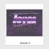 Joyce Nom Prénom lila retro Sticker (Feuille)