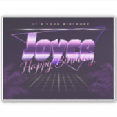 Joyce Nom Prénom lila retro Sticker (Devant)