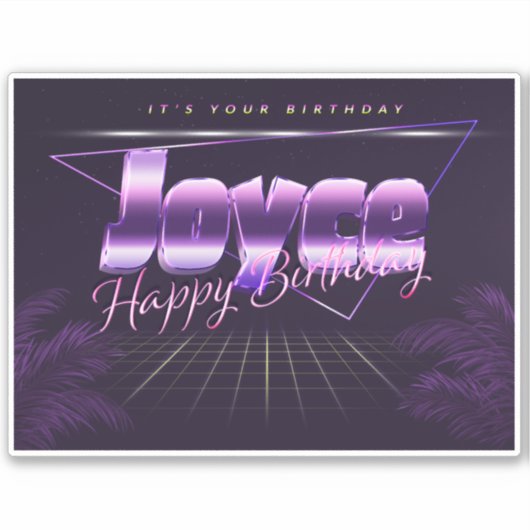 Joyce Nom Prénom lila retro Sticker (Devant)