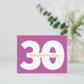 Joyeuse 30e Anniversaire Cartes postales en violet (Debout devant)