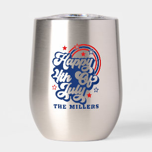 Joyeuse 4 juillet typographie rétro patriotique