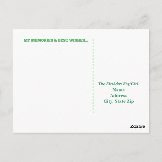 Joyeuse 75e Anniversaire Carte postale - en vert (Dos)