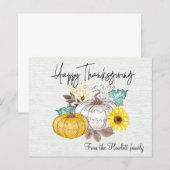 Joyeuse Action de grâce Carte de crédit économique (Devant / Derrière)