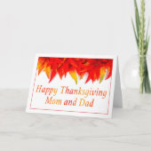 Joyeuse Action de grâce Maman et Papa Carte de feu (Devant)