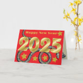 Joyeuse année 2025 du serpent carte plate (Fleur jaune)