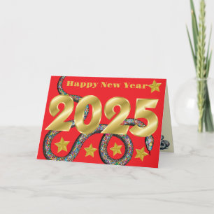 Joyeuse année 2025 du serpent carte plate