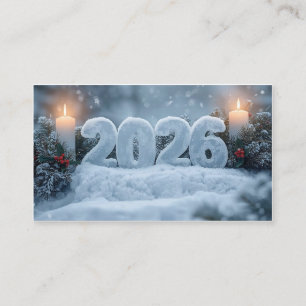 joyeuse année 2026 carte de visite élégante givree