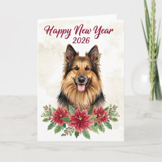 Joyeuse Année 2026 Carte de Vœux Chien (Devant)