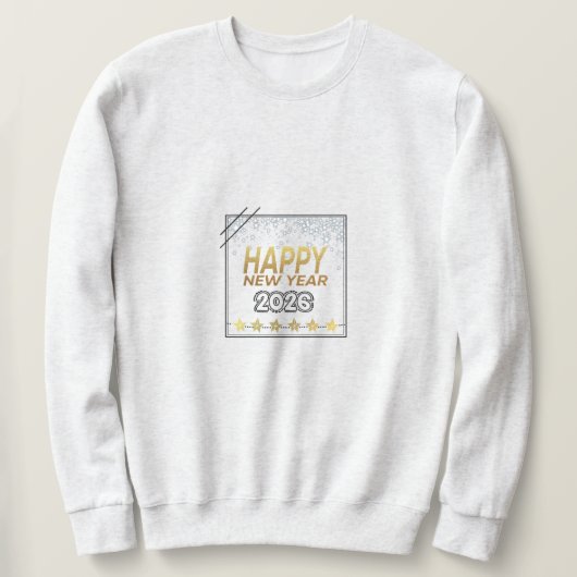 Joyeuse Année 2026 sweat à capuche – Or Étincelant (Design devant)