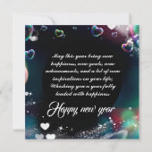 Joyeuse année carte noire néon élégante (Dos)