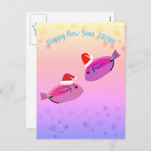 Joyeuse Année Carte Postale (Devant / Derrière)