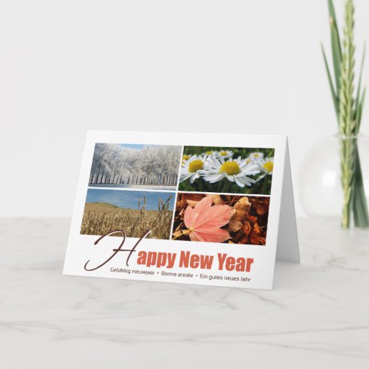 Joyeuse année nouvelle - Carte de vœux pour les 4  (Devant)