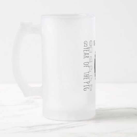 Joyeuse année PIg 2019 3D en verre dépoli Mug 2 (Gauche)