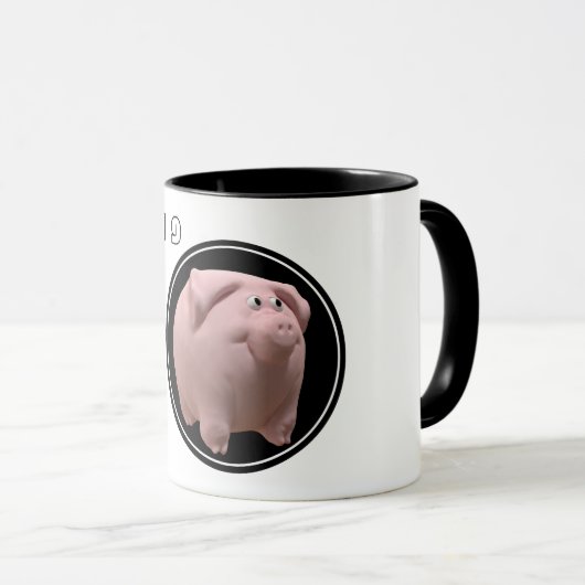 Joyeuse année PIg 2019 3D Mug à deux tons 2 (Devant droit)