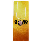 Joyeuse année PIg 2019 Vin d'or original 3D sac G (Devant)