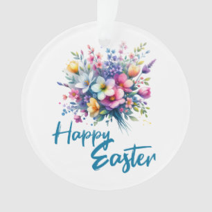 Joyeuse aquarelle de Pâques Bouquet de fleurs de p