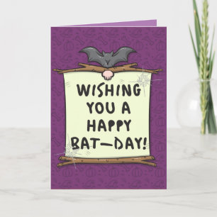 Joyeuse Bat-Day Halloween Carte Anniversaire