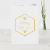 Joyeuse Bee Day Honeycomb Foil carte d'anniversair (Recto)