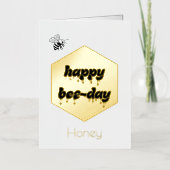Joyeuse Bee Day Poil Honeycomb Carte d'anniversair (Recto)