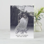 Joyeuse calligraphie Carte photo de Noël 1 Photo (Debout devant)