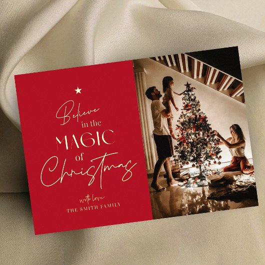 Joyeuse calligraphie de Noël Carte à huile photo r