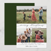 Joyeuse calligraphie moderne Noël 3 Carte de vacan (Devant / Derrière)