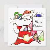 Joyeuse carte à plat Père Noël Christmas (Devant)