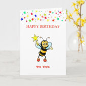 Joyeuse carte Bee & Stars (Fleur jaune)