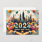 Joyeuse carte cadeau du Nouvel An 2024 (Devant / Derrière)