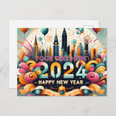 Joyeuse carte cadeau du Nouvel An 2024 pour elle (Devant / Derrière)