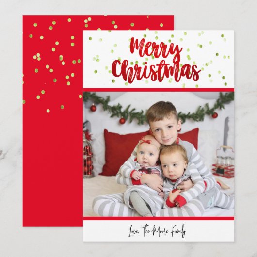 Joyeuse carte Confetti de Noël (Devant / Derrière)