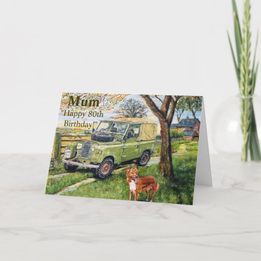 Joyeuse carte d'anniversaire 80e pour maman (Devant)