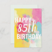 Joyeuse carte d'anniversaire 85e ("Watercolor Grad (Devant / Derrière)