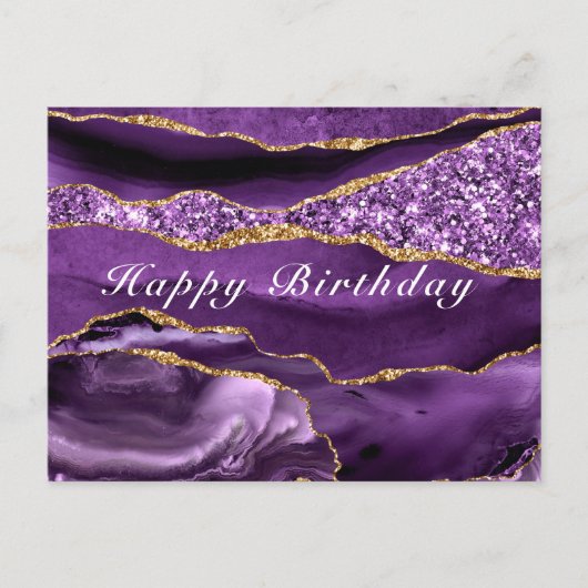 Joyeuse carte d'anniversaire Agate violet violet v (Devant)