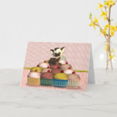 Joyeuse carte d'anniversaire avec petit ange de ch (Fleur jaune)