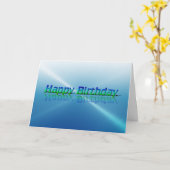Joyeuse carte d'anniversaire bleu et vert Texte de (Fleur jaune)