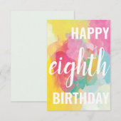 Joyeuse carte d'anniversaire de 8e année ("Waterco (Devant / Derrière)