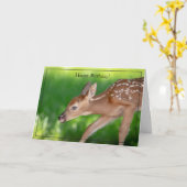 Joyeuse carte d'anniversaire de la faune de cerfs  (Fleur jaune)