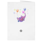 Joyeuse carte d'anniversaire Elephant vol avec bal (Dos)