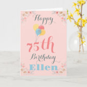 JOYEUSE CARTE D'ANNIVERSAIRE FLORALE 75E ANNIVERSA (Fleur jaune)