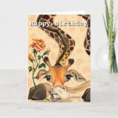 Joyeuse carte d'anniversaire Giraffe romantique dr (Devant)